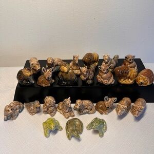 Wade Whimsies miniature ceramic animal figurines. Red Rose tea. Collectible